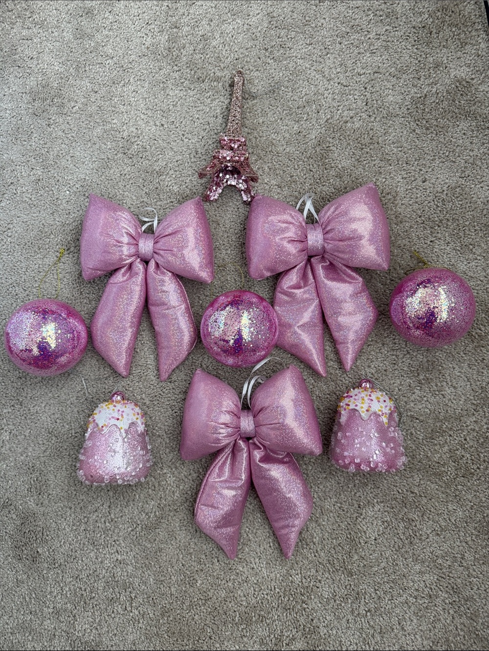 Bundle of Pink Shatterproof Ornaments